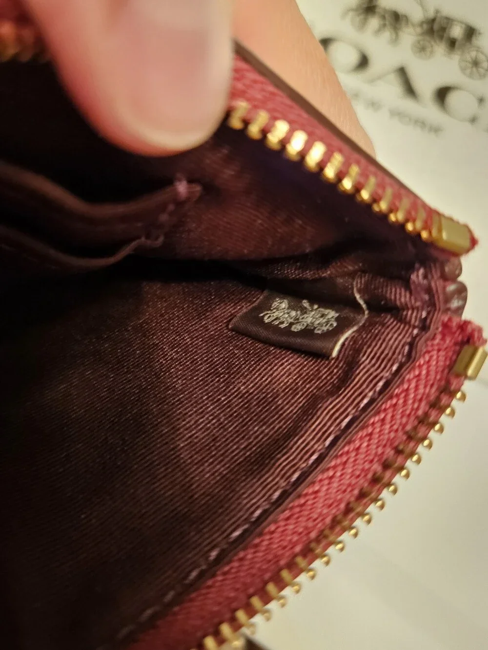Coach Corner Zip Wristlet +Dust Bag - Picture 12 of 16
